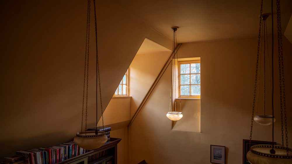 Roof-light landing above the library