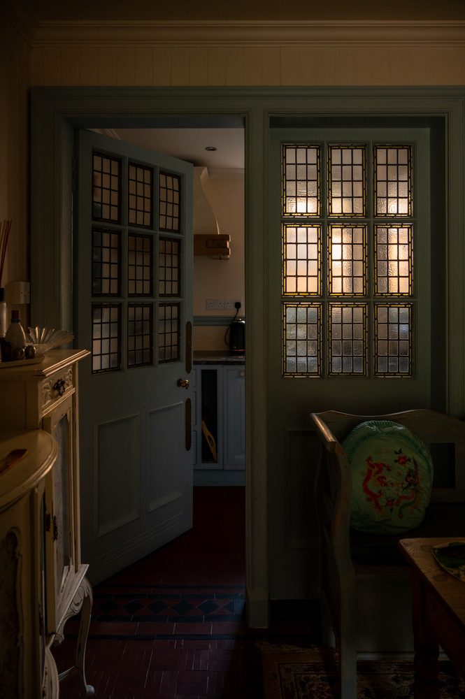 Glazed doors through to the kitchen